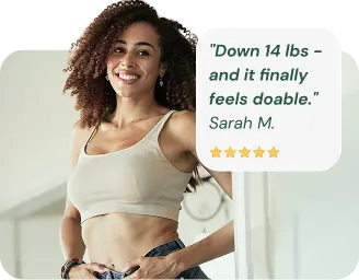 Woman achieving weight loss goals with dietitian support